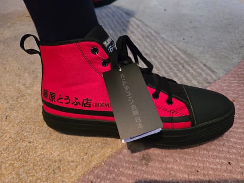 Customer photo review of HTXJPN Fuji2 Red Panda High Top Sneakers