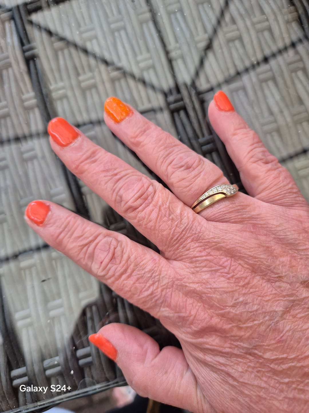 Customer photo review of Neon Orange Dipping Powder