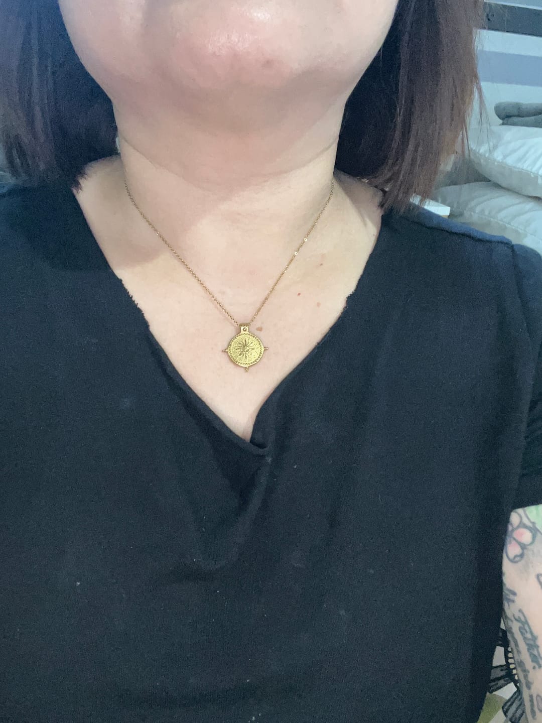 Customer photo review of Summer Solstice Gold Necklace