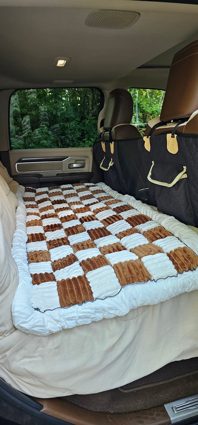 Customer photo review of NEW 2-in-1 Furniture Protector & Dog Bed Couch Cover with Thick Orthopedic Padding, Non-Slip Grip, Scratch-Resistant Surface & Machine-Washable Fabric