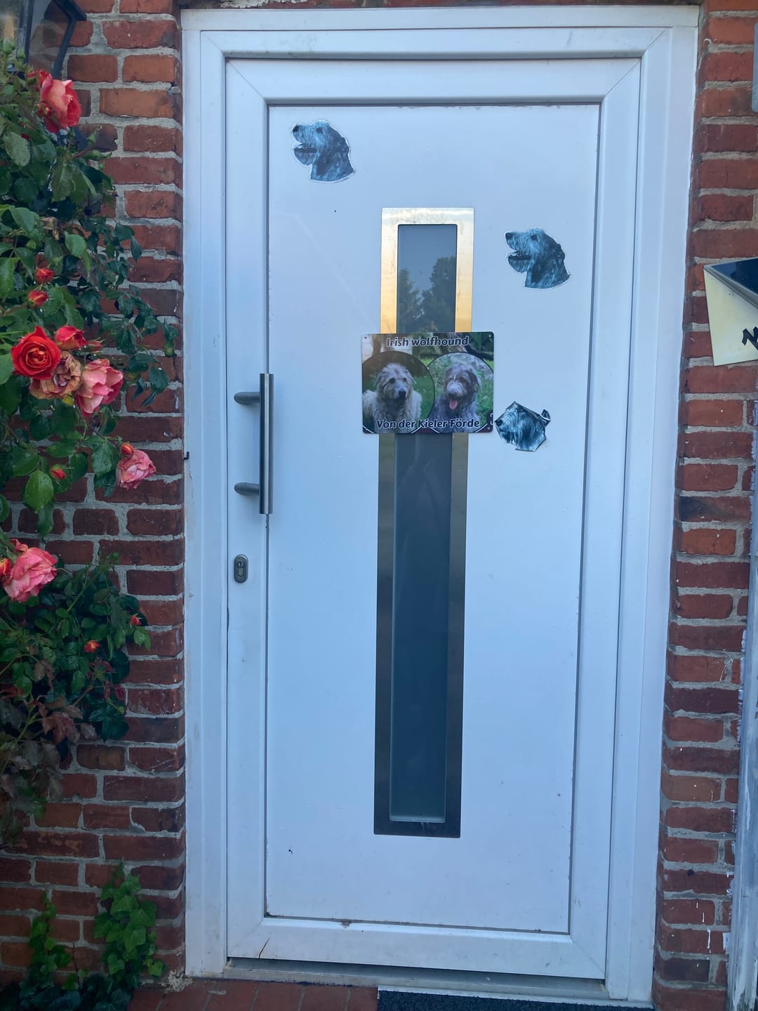 Customer photo review of Hunde-Türschild personalisiert mit Foto & Text (UV- und wetterfest)