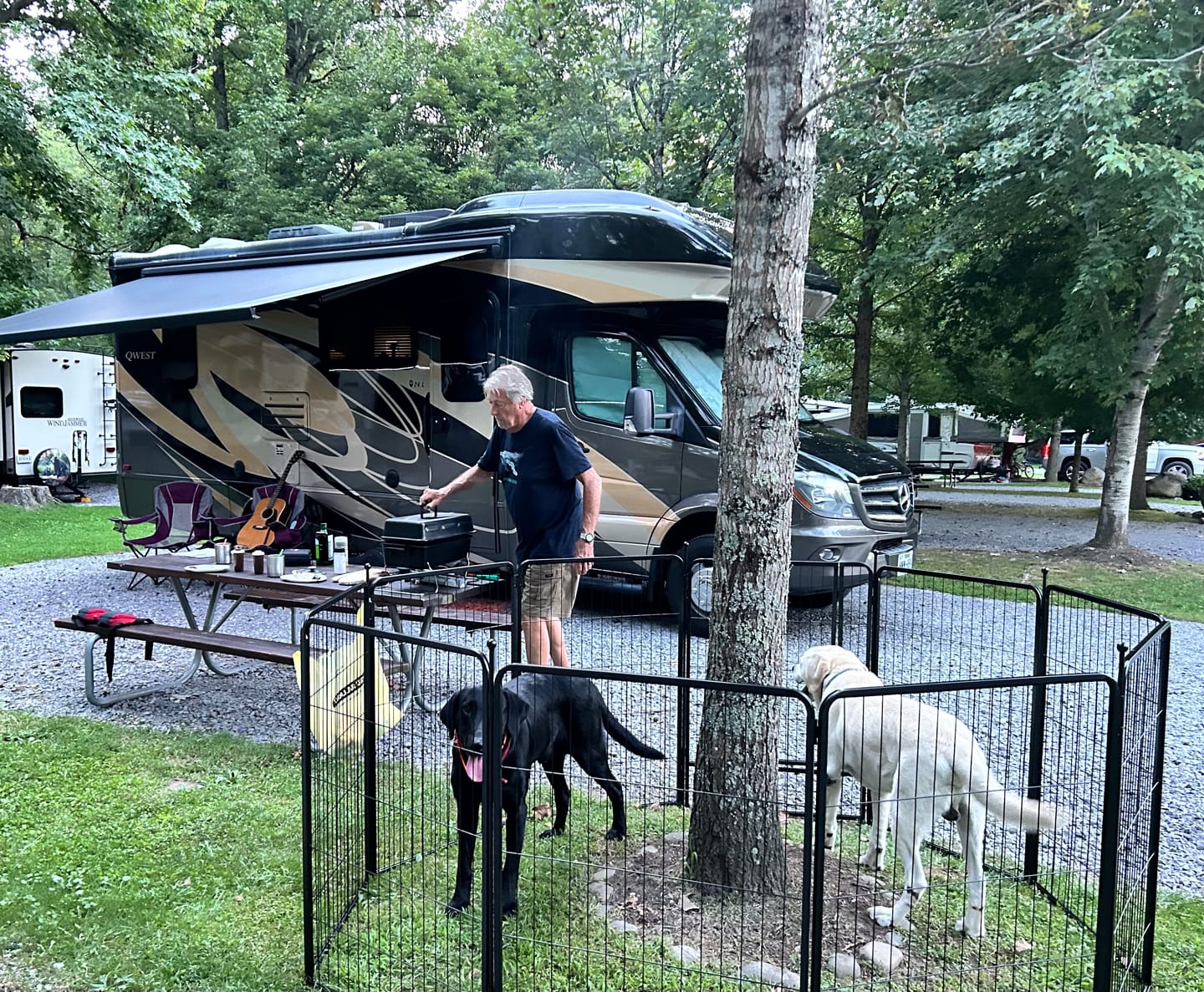 Customer photo review of Instant Dog Playpen for RV Trips