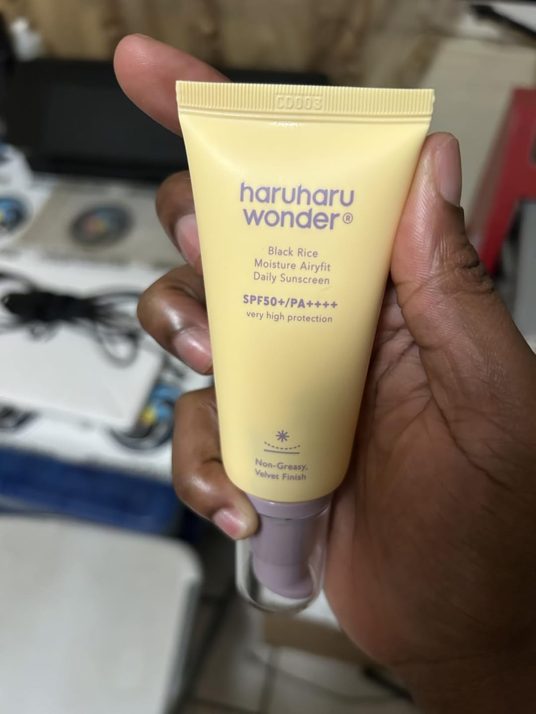 Customer photo review of BLACK RICE moisture airyfit daily sunscreen SPF50+ PA++++