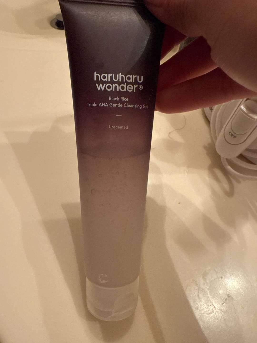 Customer photo review of BLACK RICE triple AHA gentle cleansing gel