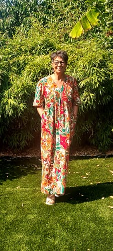 Customer photo review of Robe Edonie - viscose imprimé "vert lumière"