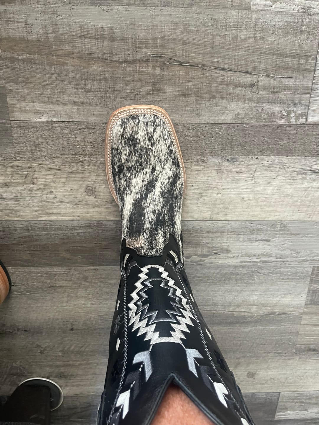 Customer photo review of Genuine Cowhide Boots - Square Toe