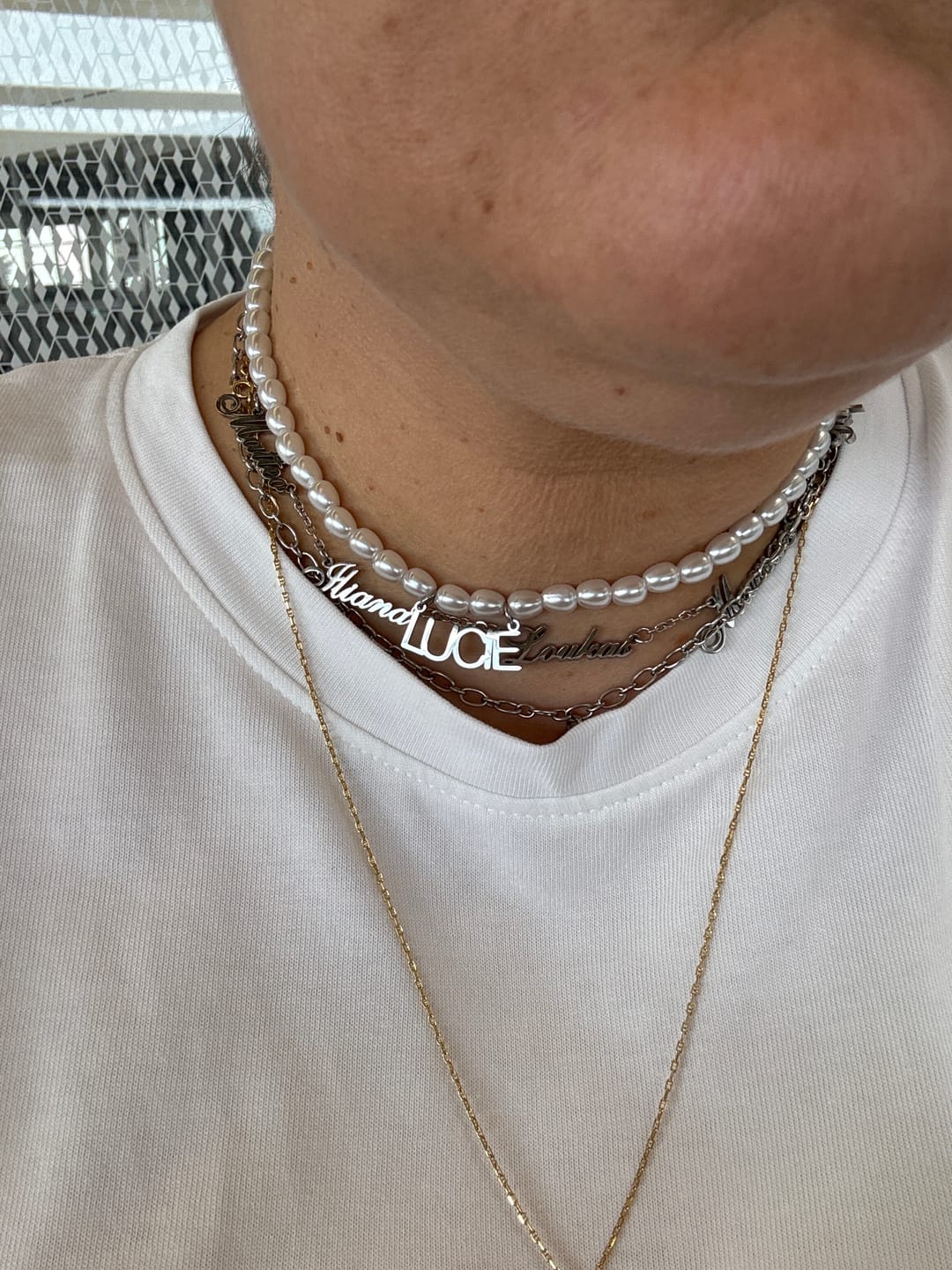 Customer photo review of Collier Prénom Perles