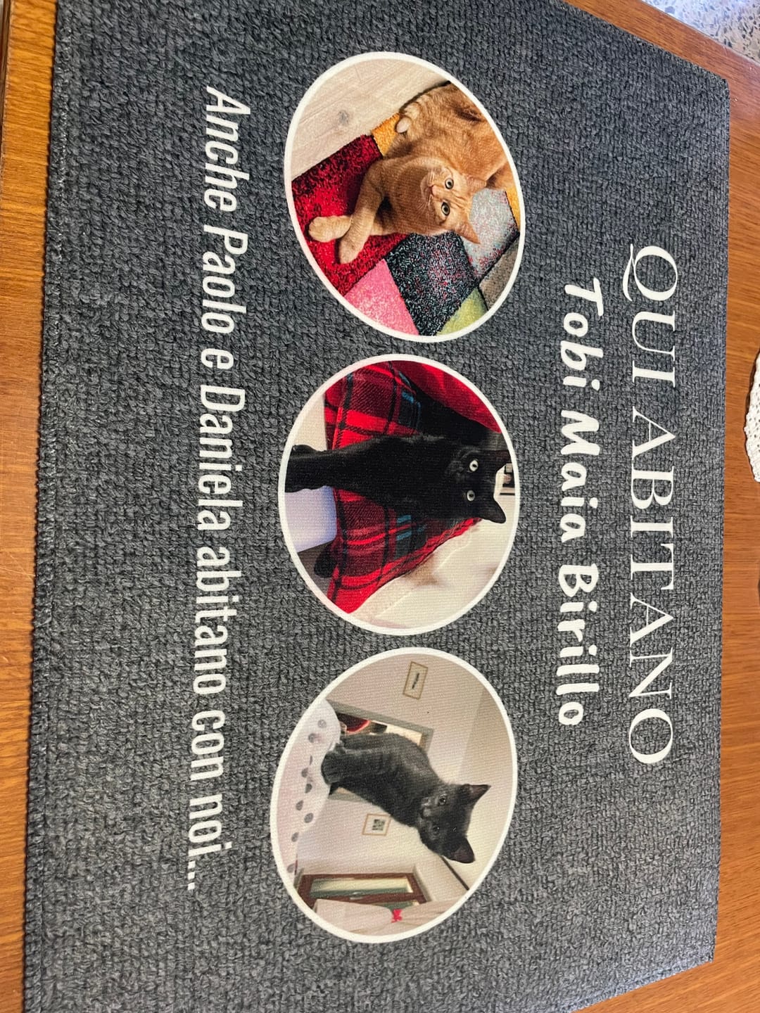 Customer photo review of Qui abita - Zerbino personalizzato