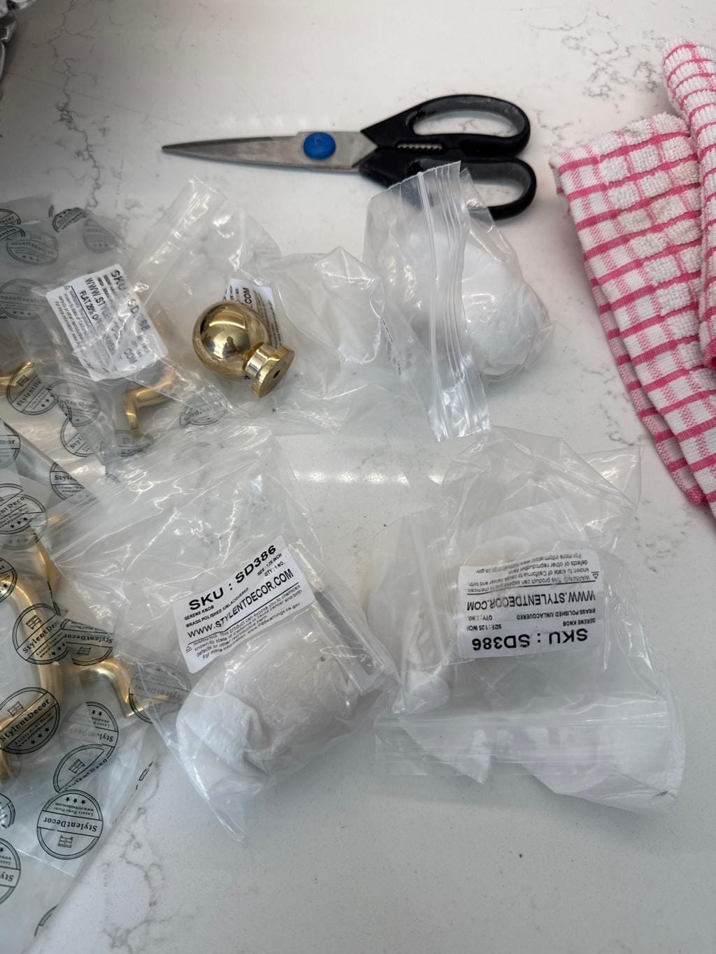 Customer photo review of Brass Ball Knob - Unlacquered Polished Brass