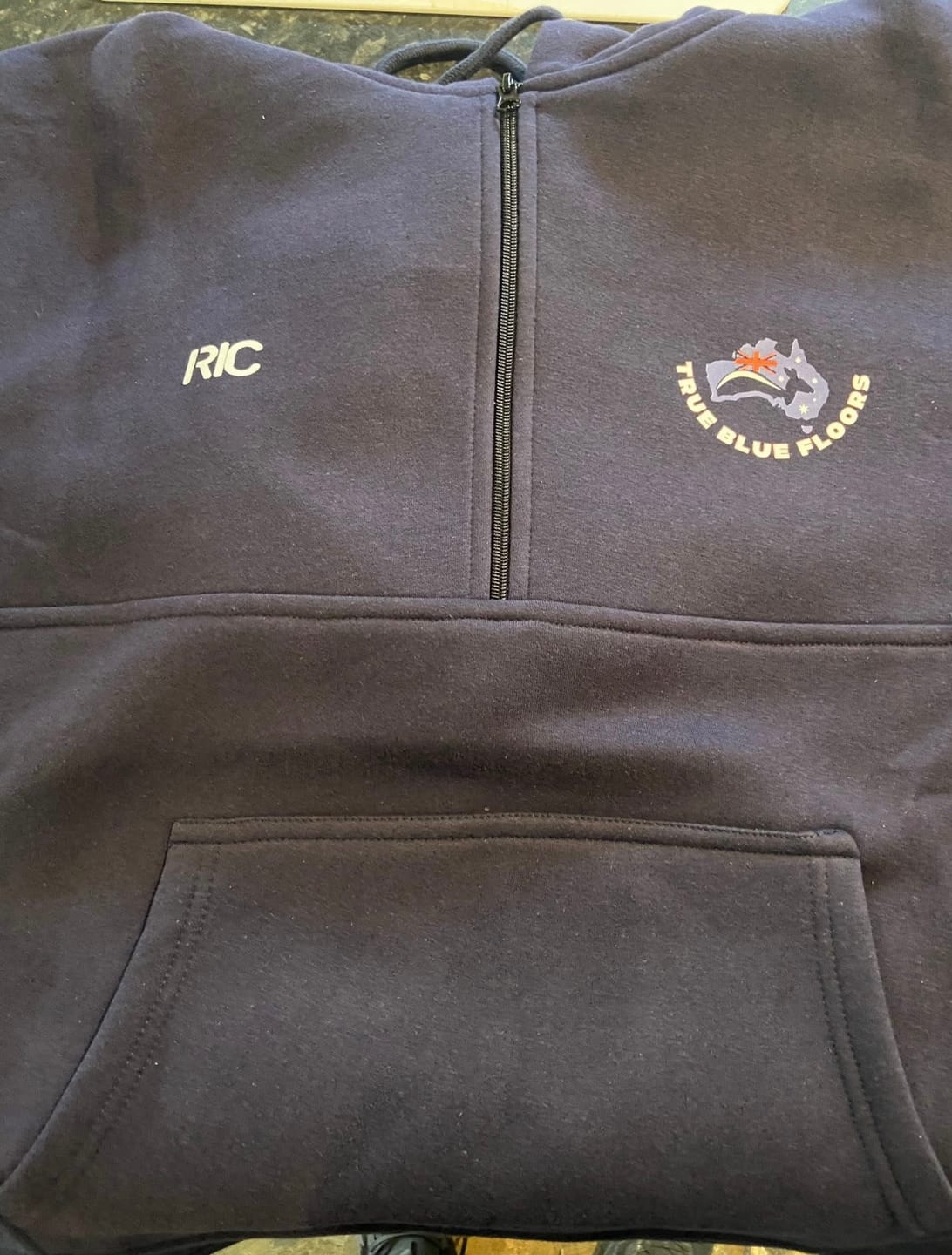 Customer photo review of Navy | Half Zip Long Tail Hoody
