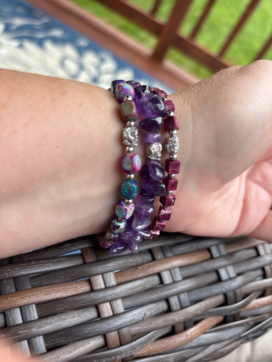 Customer photo review of Royal Amethyst Stretch Apple Watch Strap