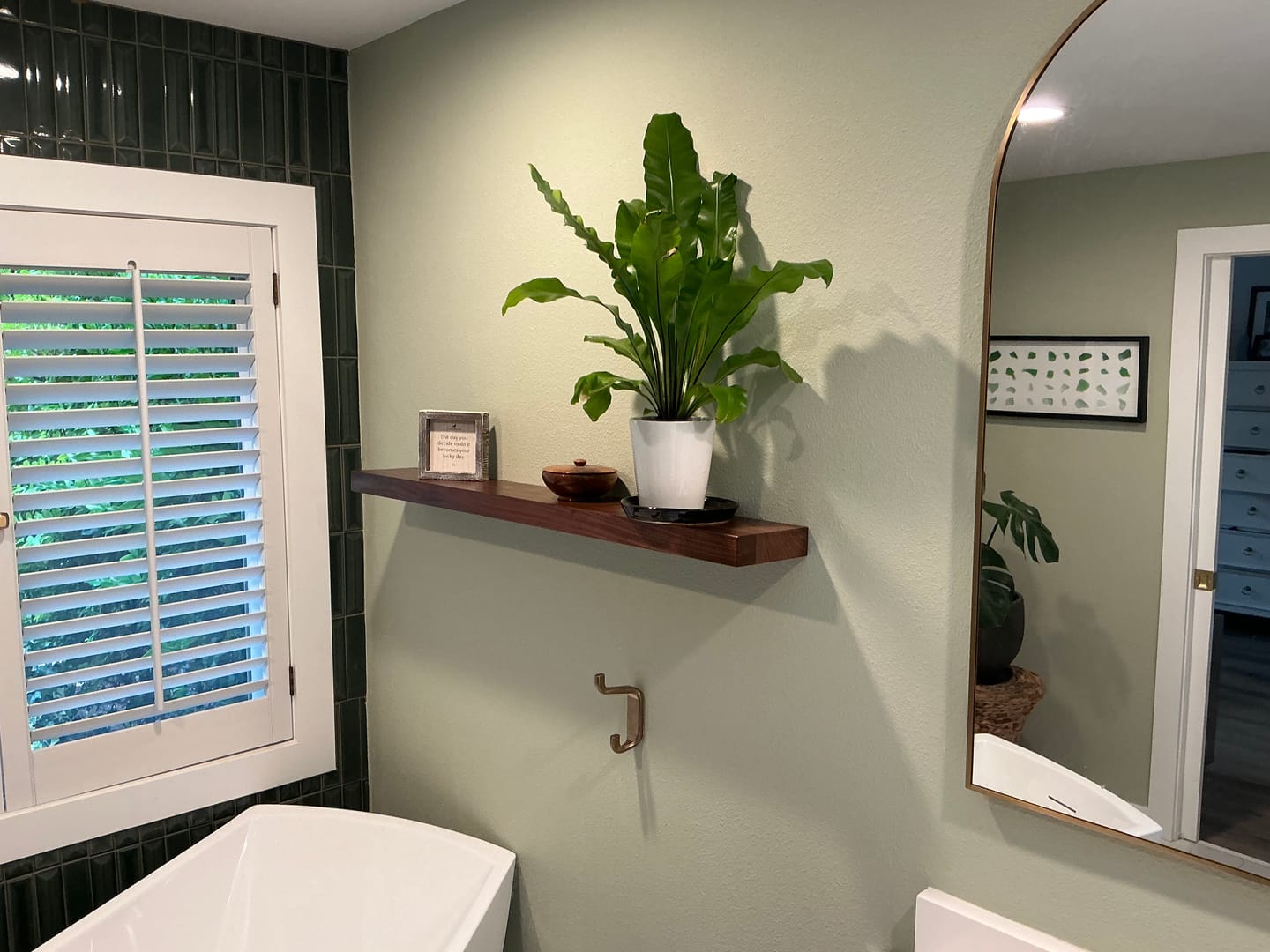 Customer photo review of Walnut Floating Shelves