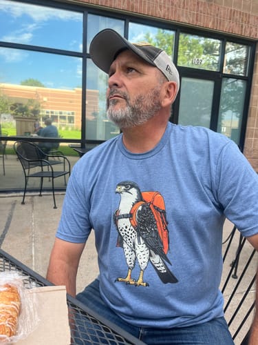 Customer photo review of Falcon Backpacker T-Shirt