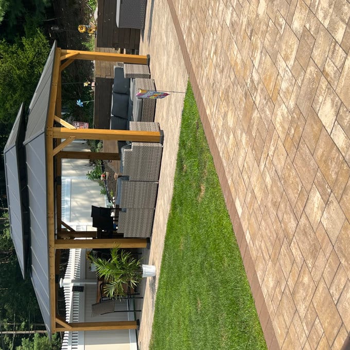 Customer photo review of SUNJOY 12x20 Wooden Frame Hardtop Gazebo with Rectangle Double Tier and Ceiling Hook - Standard Natural Cedar