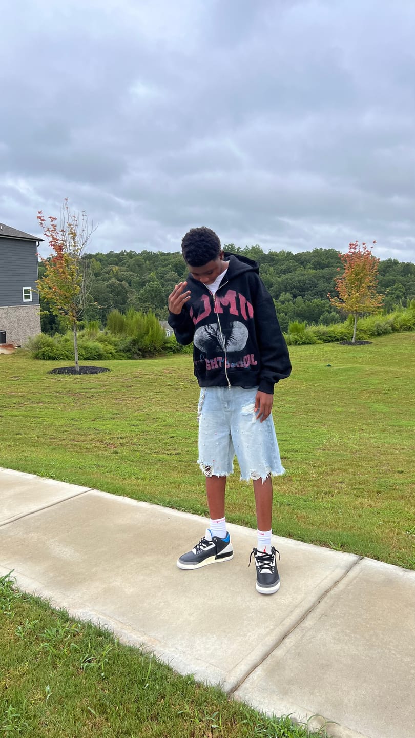 Customer photo review of Aelfric Eden Rhinestone Application Jorts