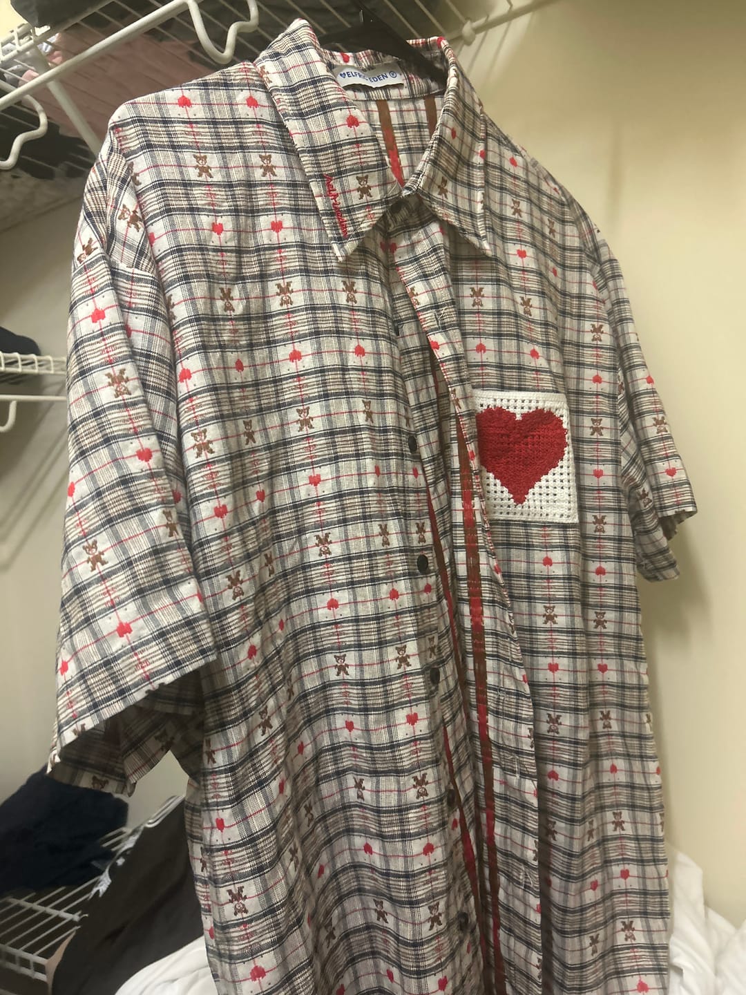 Customer photo review of Aelfric Eden Crochet Heart Pocket Plaid Shirt