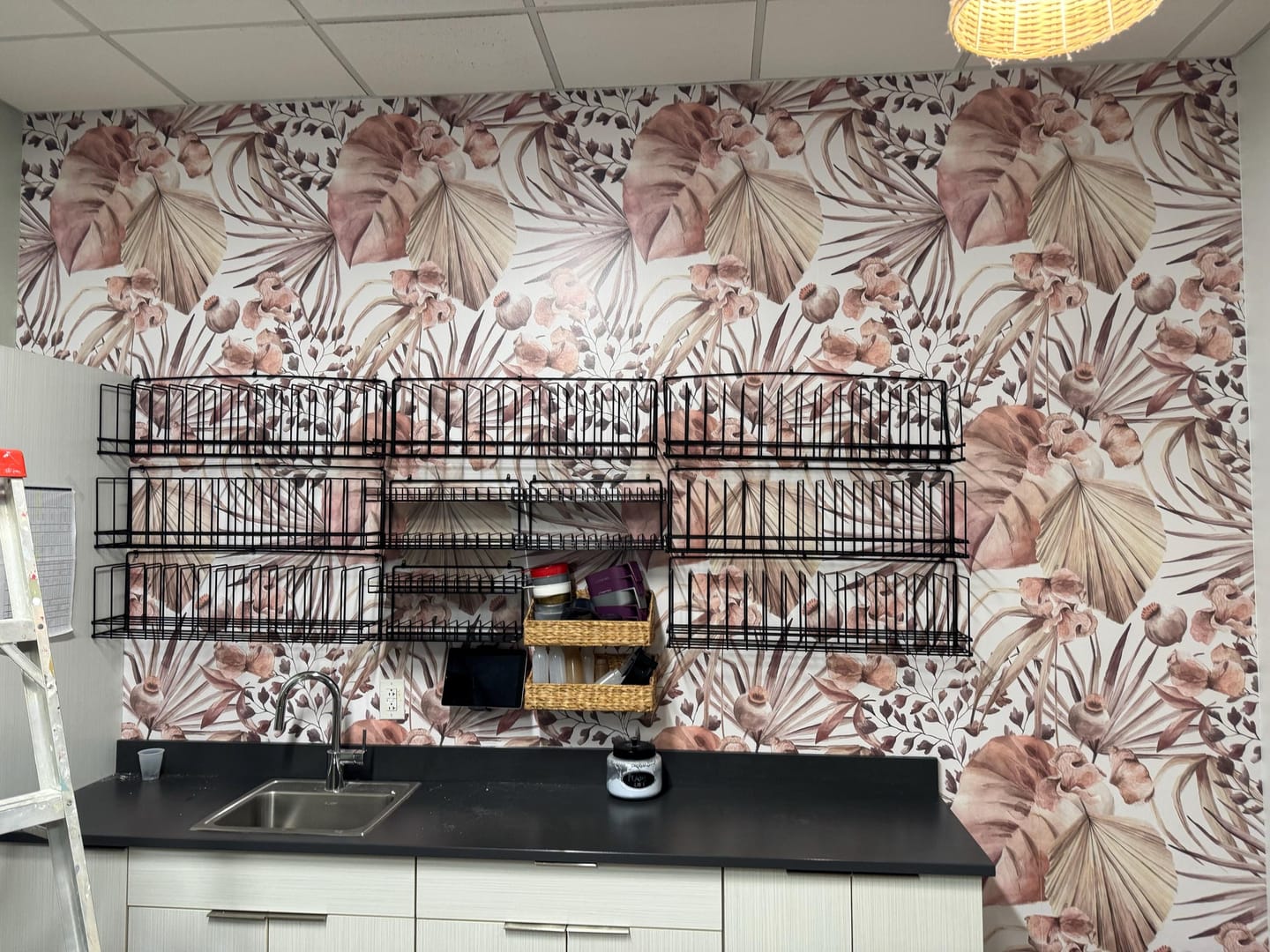 Customer photo review of Tropical Boho Leaves Wallpaper