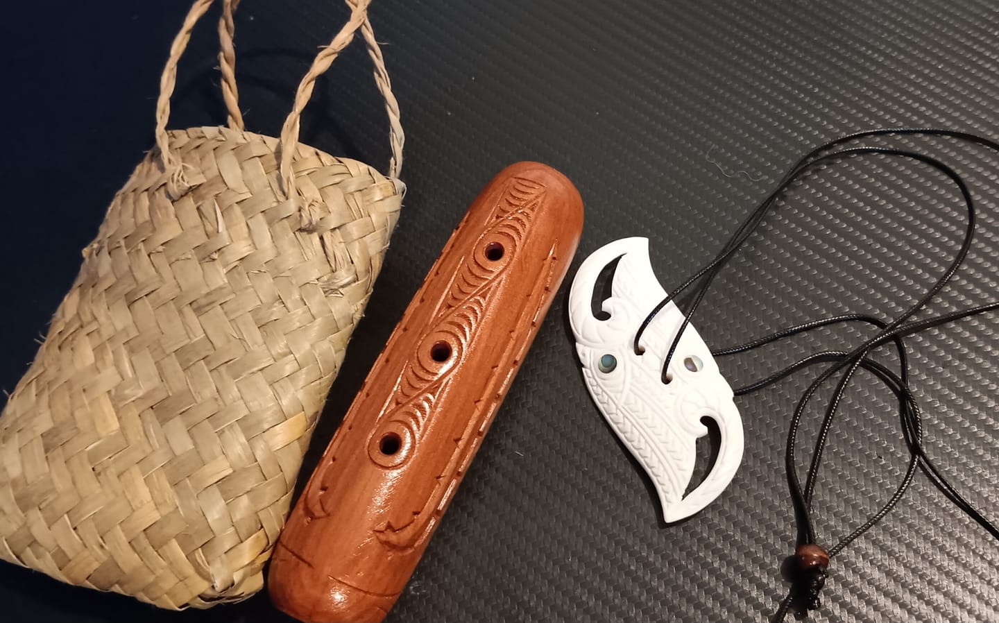 Customer photo review of Maori Bone Manaia Porotiti Wind Instrument Necklace