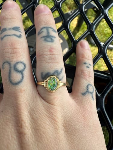 Customer photo review of Braided Oval Ring with Cremation Ashes