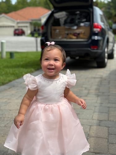 Customer photo review of Girl Birthday Dresses Toddler Pink Puffy Party Formal Princess Dress