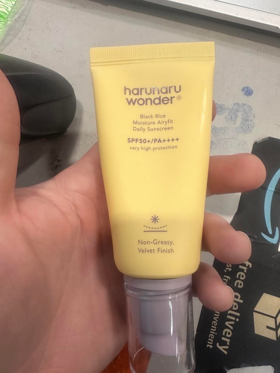 Customer photo review of BLACK RICE moisture airyfit daily sunscreen SPF50+ PA++++