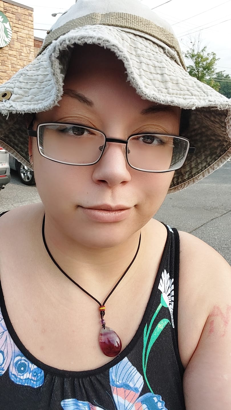 Customer photo review of Natural Fluorite Water Drop Necklace