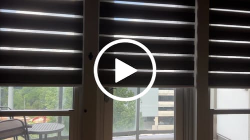 Customer video review of SmartWings Motorized Zebra Shades 85% Blackout 95mm Ingrid