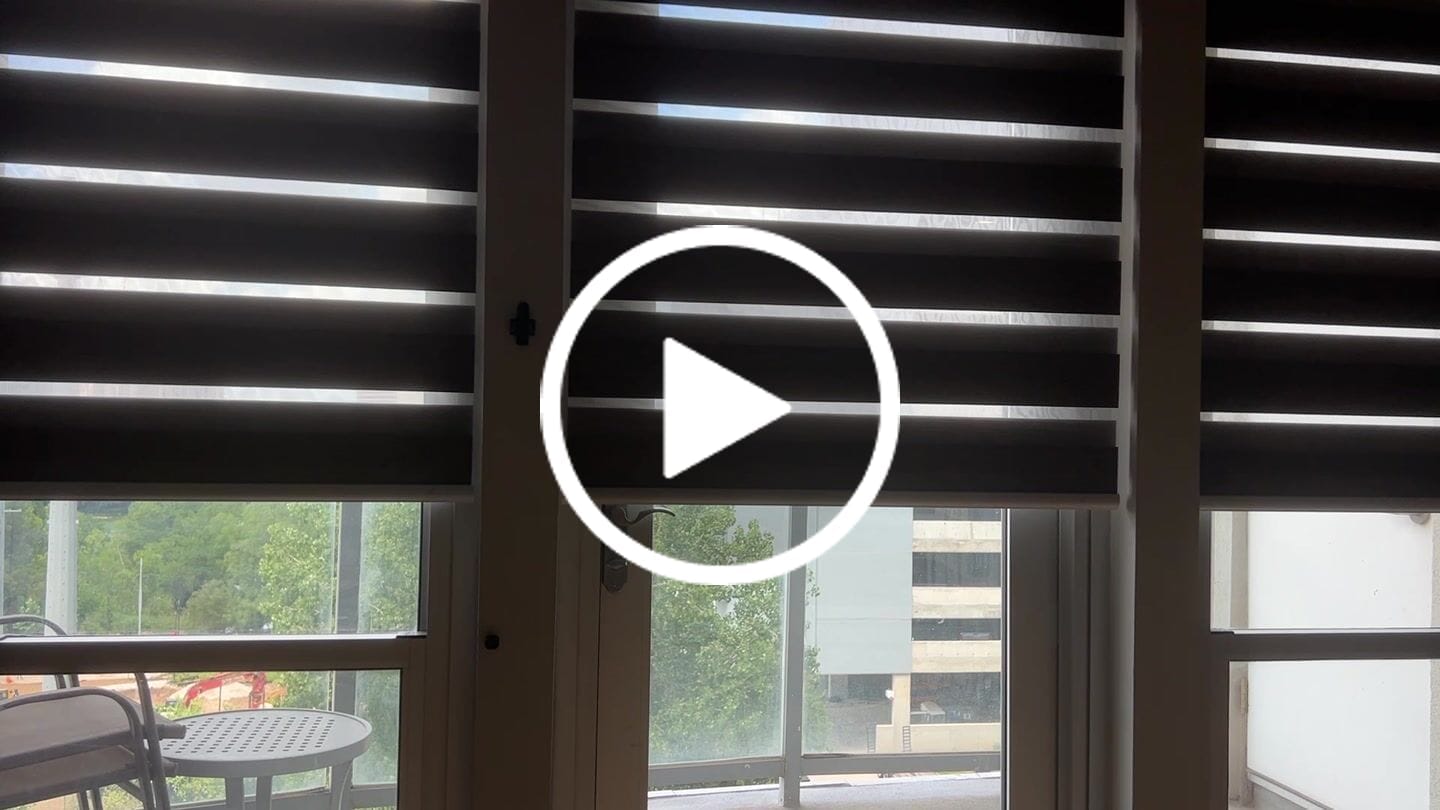 Customer video review of SmartWings Motorized Zebra Shades 85% Blackout 95mm Ingrid