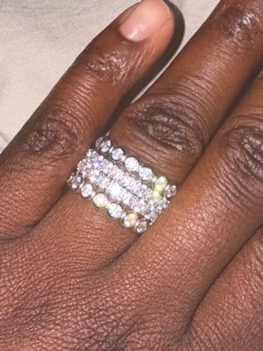 Customer photo review of Bubble Bezel CZ Eternity Ring Set in Sterling Silver