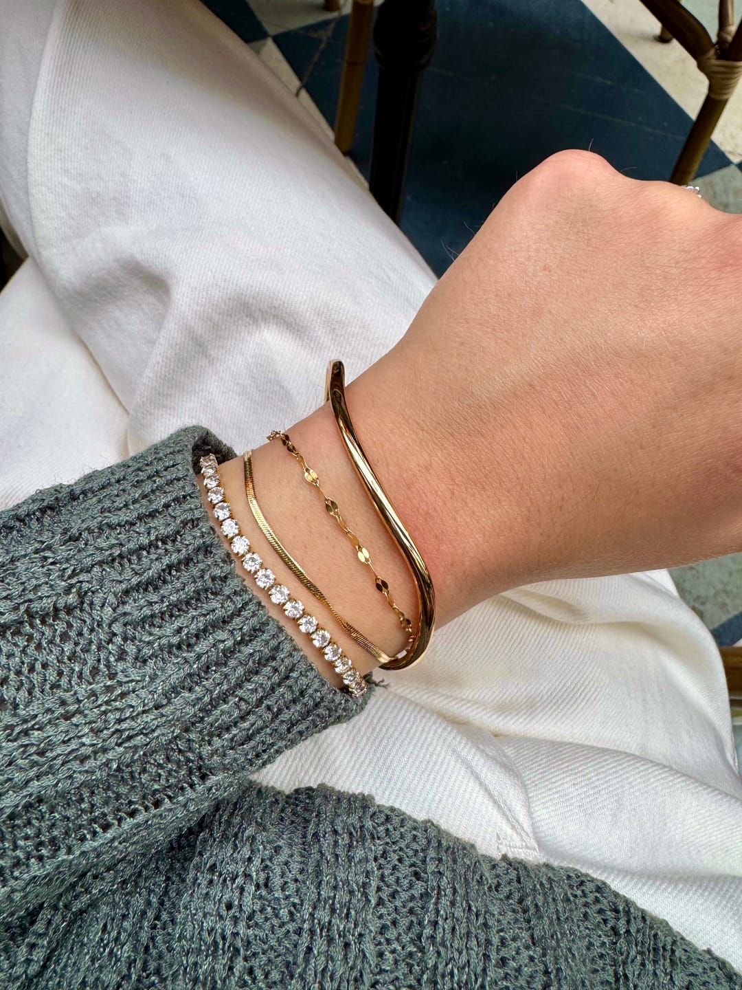 Customer photo review of Single Dainty Bracelet
