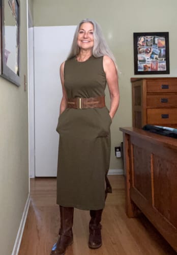 Customer photo review of Cassie Dress • Final Sale Deals! - Olive Leaf