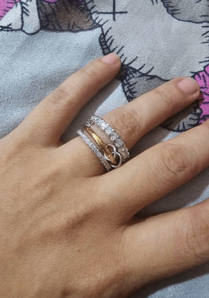 Customer photo review of Lumi Zirconia Sparkle Stacked Ring