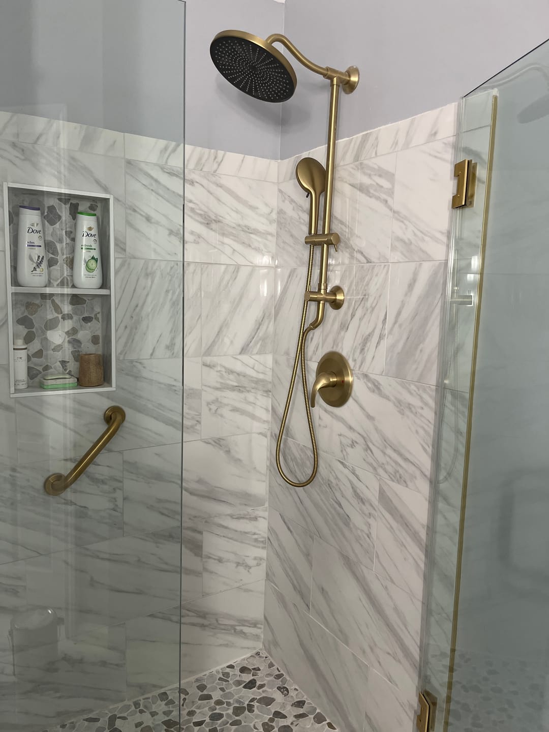 Customer photo review of 5-Setting Rain Shower Faucet with Handheld