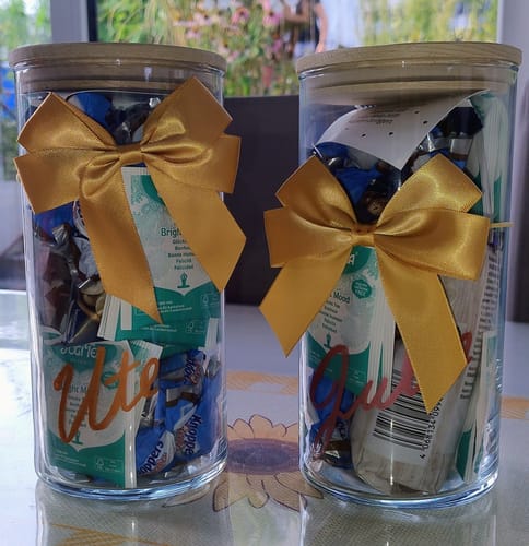 Customer photo review of Geschenk-Glas "Hinter jedem glücklichen Kindergartenkind"