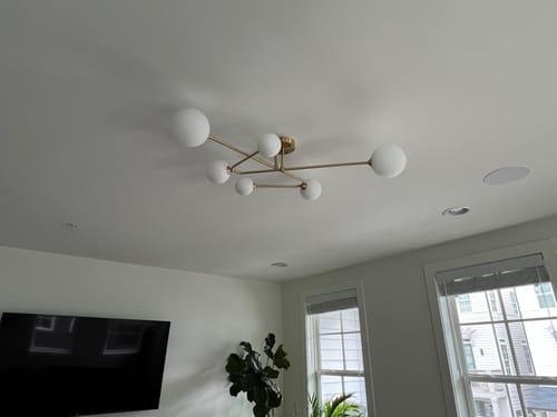 Customer photo review of Frosted Bubble Linear Sputnik Semi Flush Mount