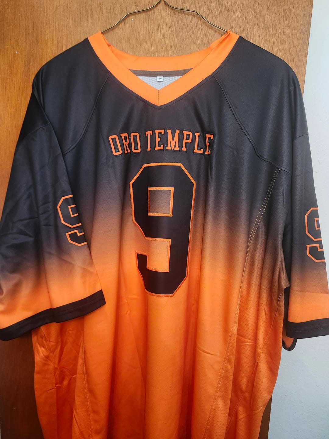 Customer photo review of Custom Black Orange Gradient Fashion Personalized Authentic American Football Jersey