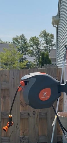 Customer photo review of Retractable Garden Hose Reel-1/2in-100ft