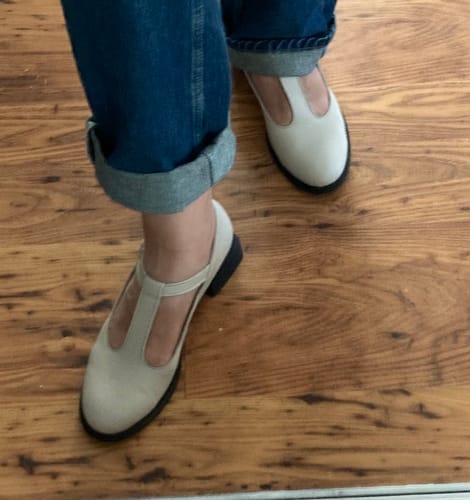 Customer photo review of "Disco Flats, Beige"