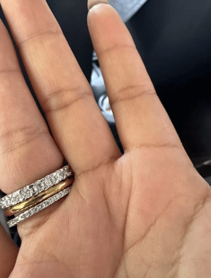 Customer photo review of Lumi Zirconia Sparkle Stacked Ring