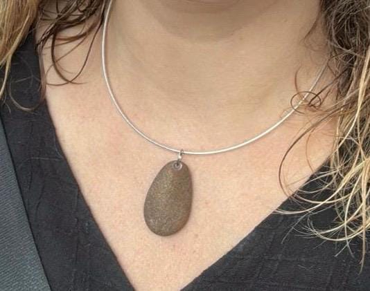 Customer photo review of Inner Strength Omega Necklace