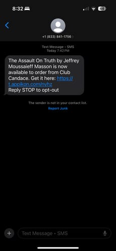 Customer photo review of The Assault On Truth by Jeffrey Moussaieff Masson