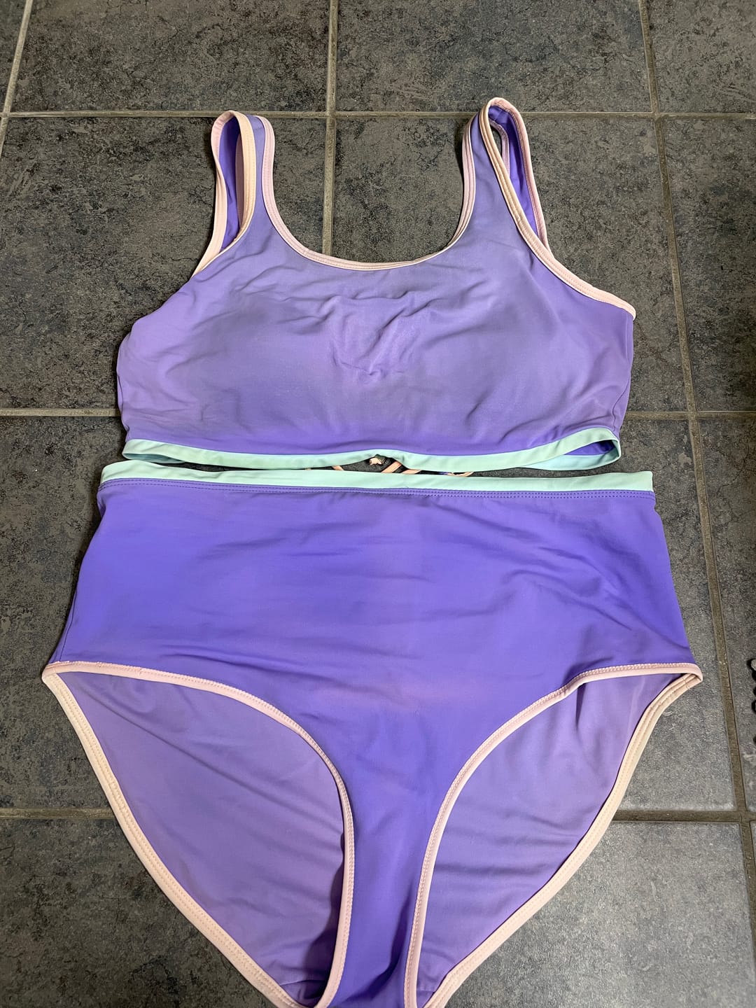 Customer photo review of Coastal Bikini Top - Purple Colorblock
