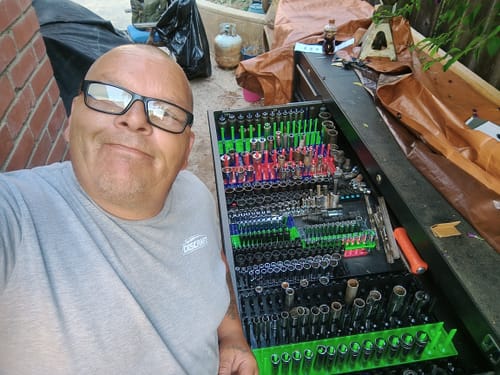 Customer photo review of Aluminum Socket Organizer Rails With Rubber End Caps