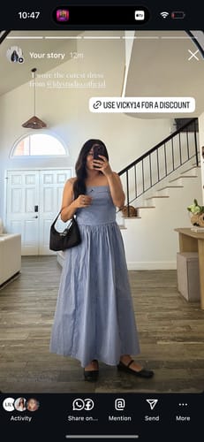 Customer photo review of LILY Vacation Gingham Cami Dress