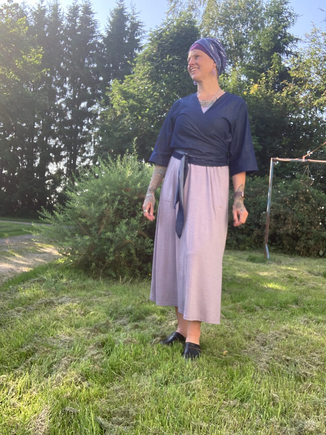 Customer photo review of NEW! Denim Tencel Wrap Top