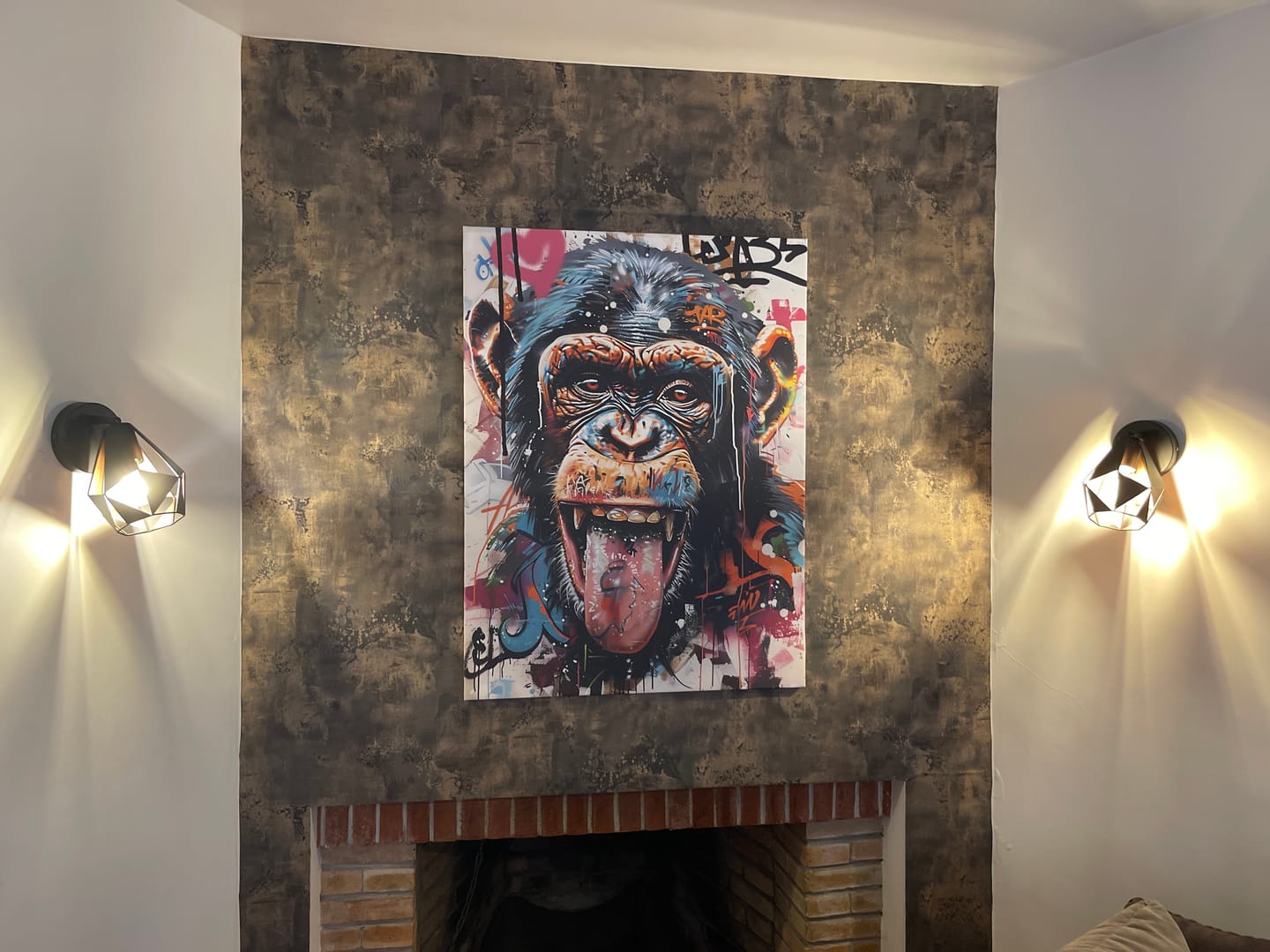 Customer photo review of Tableau Singe Expressif - Cadre Mural Vivant et Coloré