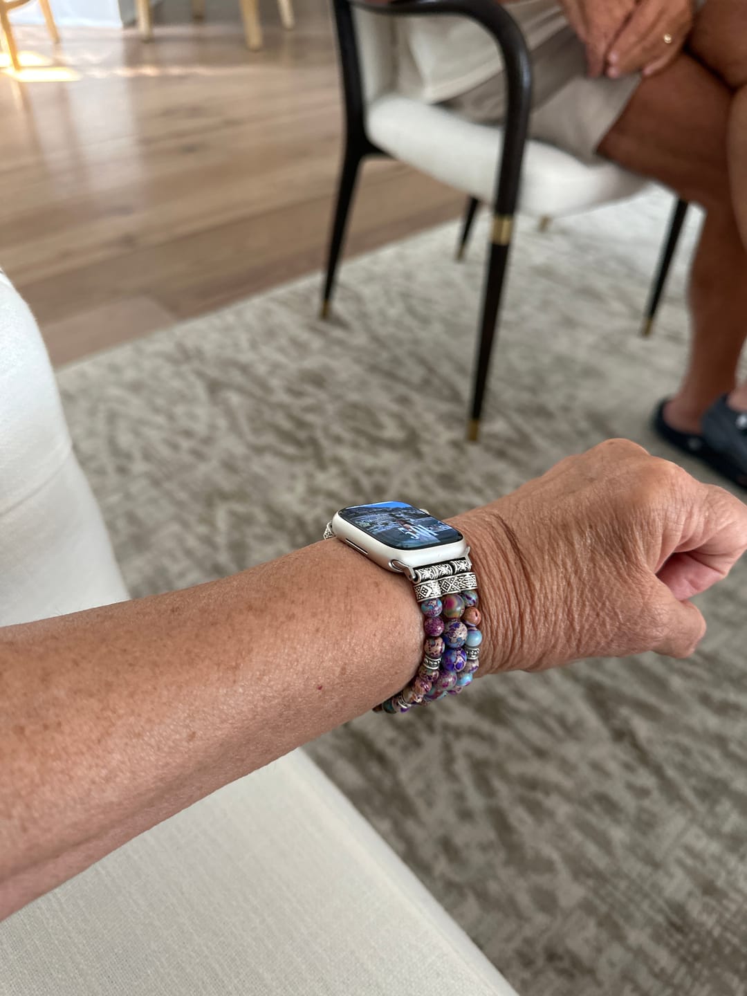 Customer photo review of Intense Jasper Stretch Apple Watch Strap