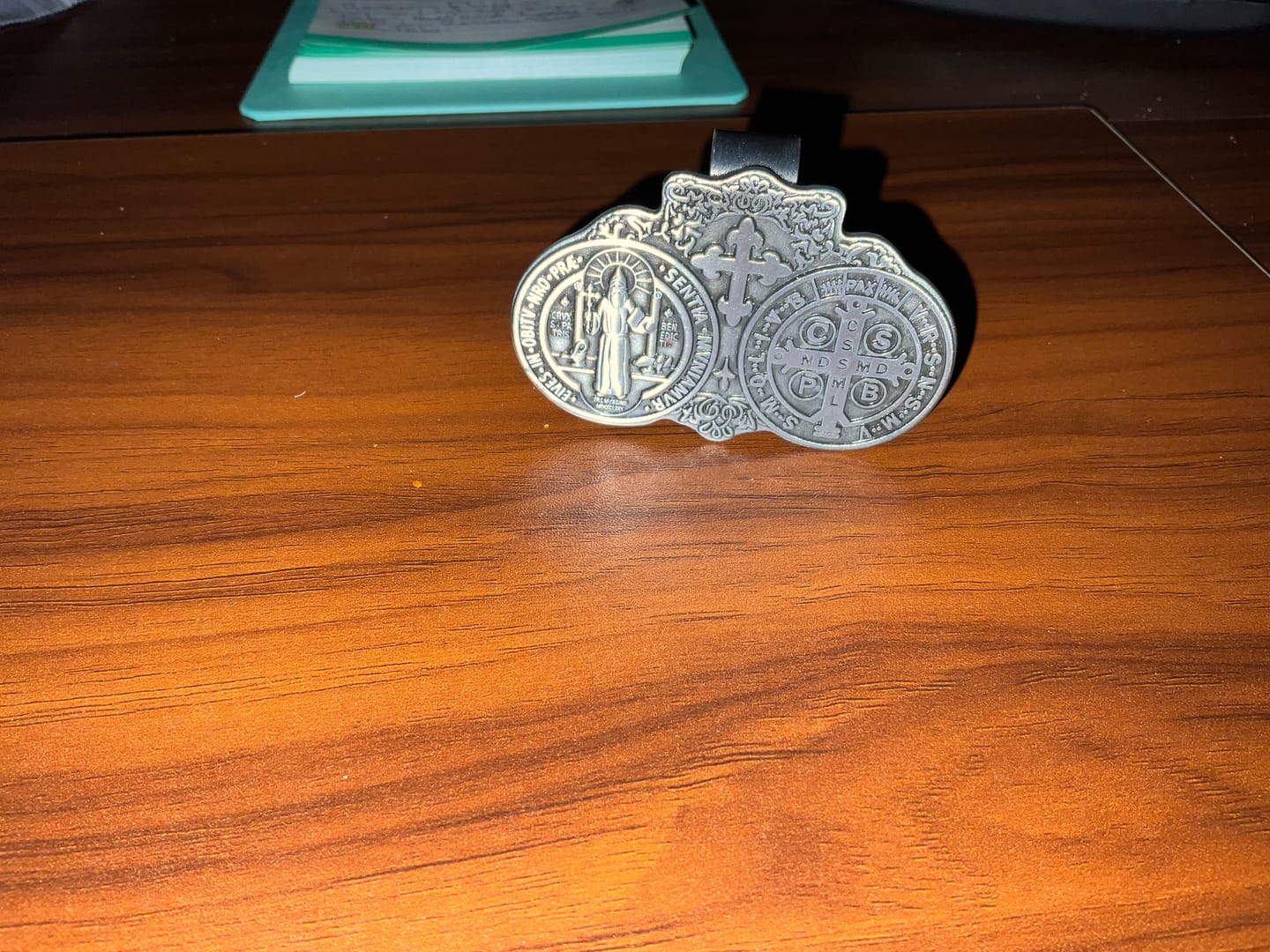 Customer photo review of Christianartworkshop St. Benedict Symbol Crucifix Necklace