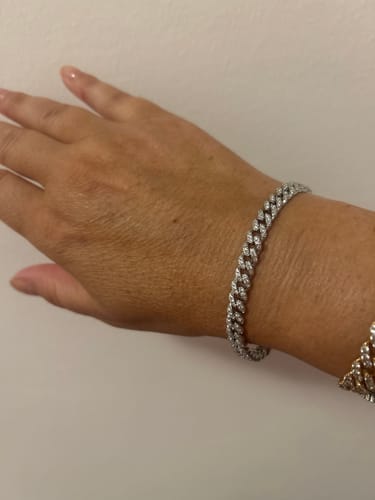 Customer photo review of Bracciale Groumette Cubano Pavè