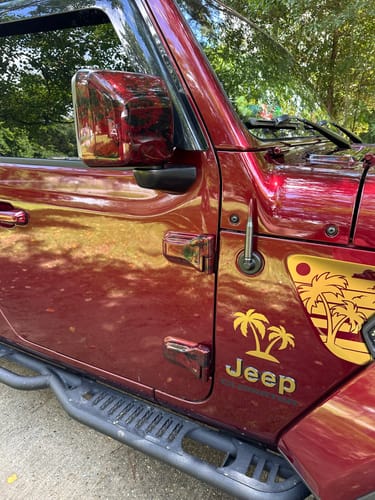 Customer photo review of COVER'D UP DOOR HINGE COVERS JL/JT (2/4 DOORS)